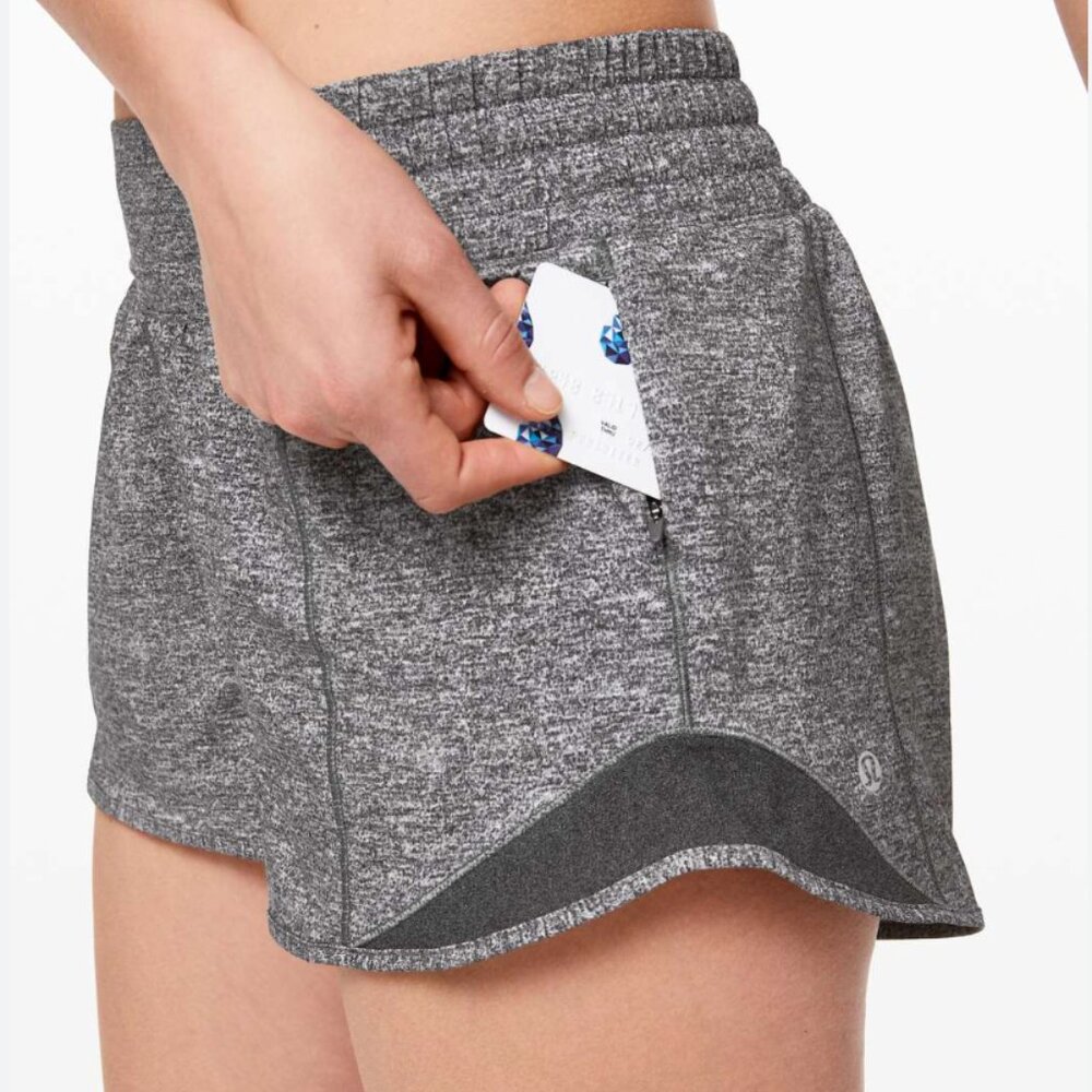 Lululemon Hotty Hot Short 2.5" - Heather Lux Multi Black / Heathered Black